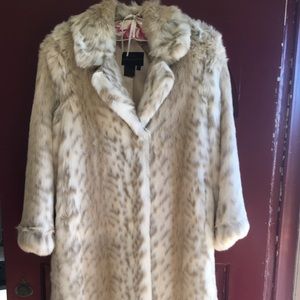 Dennis Brasso Faux Fur Lynx Full Length Coat
